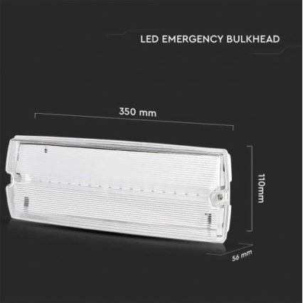 LED sigurnosno svetlo sa redovnim testom funkcionalnosti IZLAZ U NUŽDI LED/3W/230V 6400K IP65