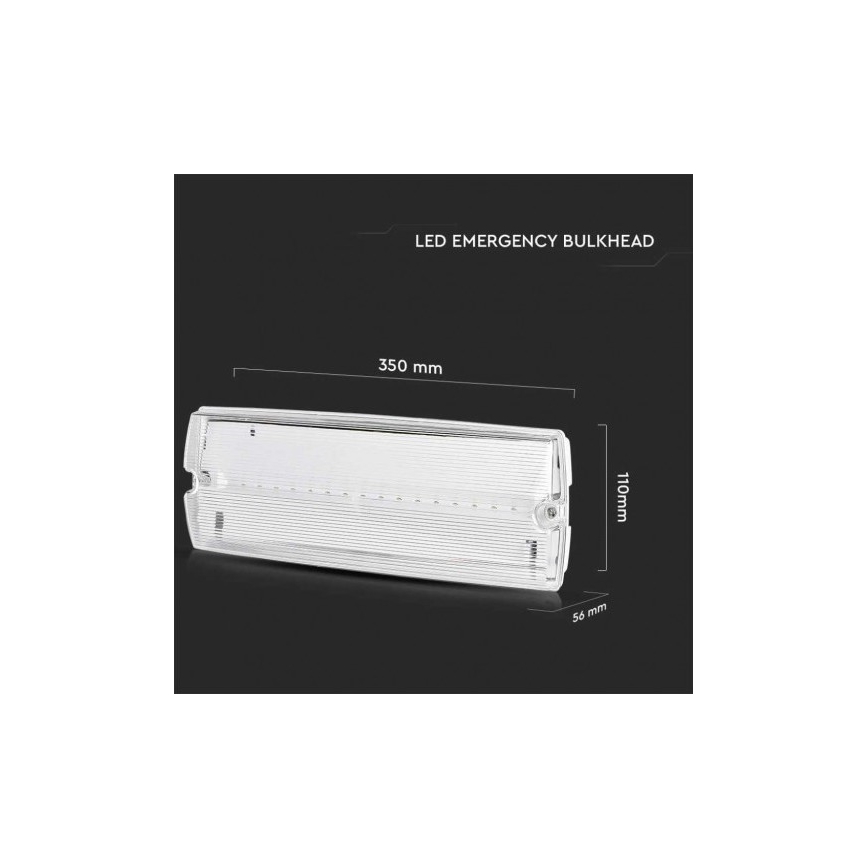 LED sigurnosno svetlo sa redovnim testom funkcionalnosti IZLAZ U NUŽDI LED/3W/230V 6400K IP65