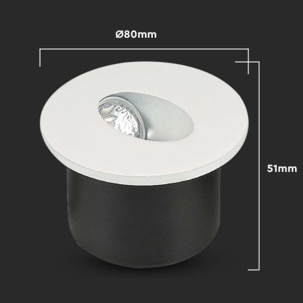 LED svetiljka za stepenište LED/3W/230V 3000K bela