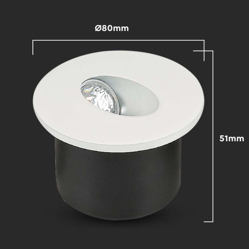 LED svetiljka za stepenište LED/3W/230V 3000K bela