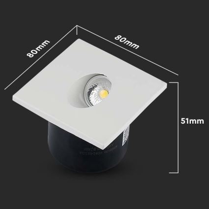 LED svetiljka za stepenište LED/3W/230V 4000K bela
