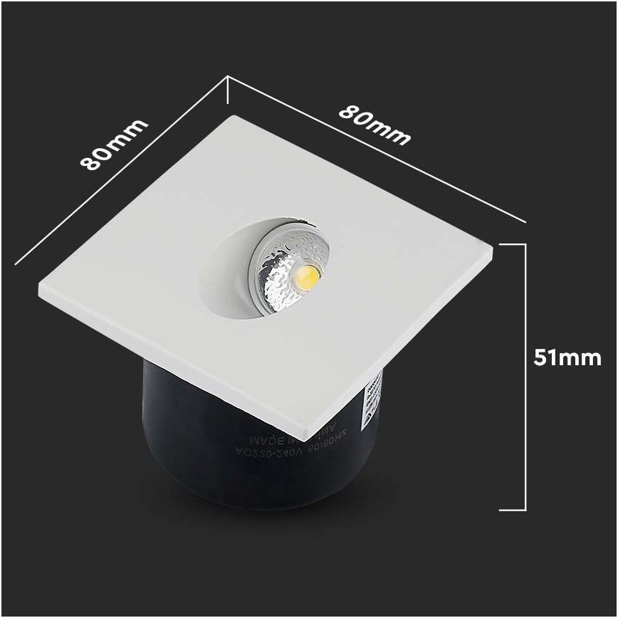 LED svetiljka za stepenište LED/3W/230V 4000K bela
