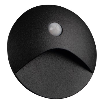 LED svetiljka za stepenište sa senzorom pokreta i sumraka EXIN LED/2,5W/230V 3000K IP65 crna okrugla
