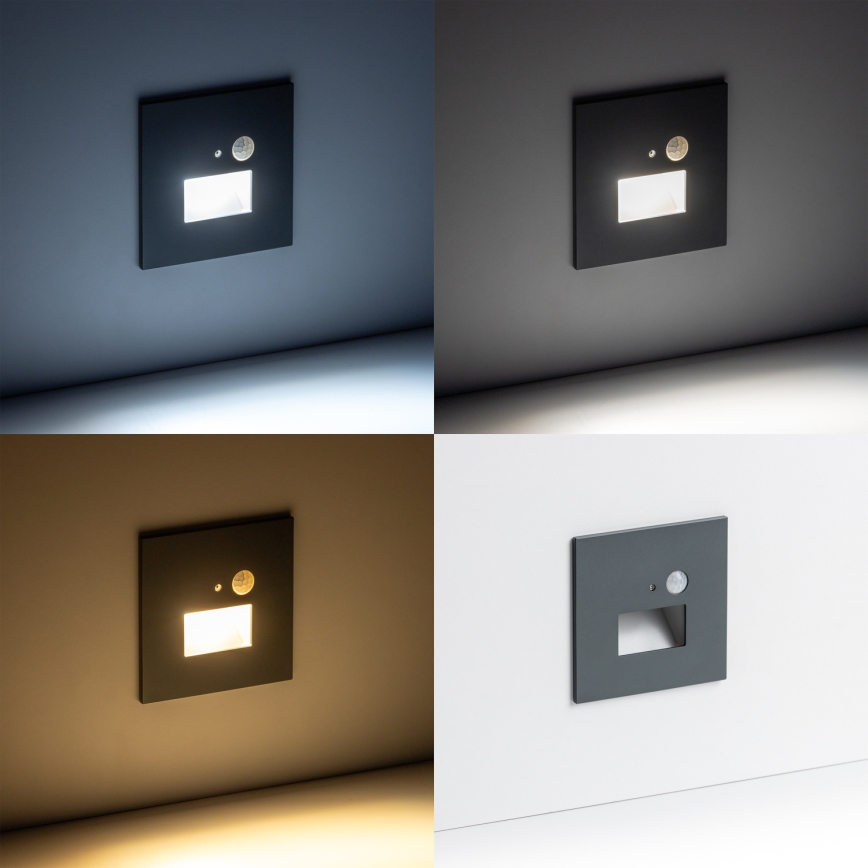 LED svetiljka za stepenište sa senzorom pokreta i sumraka LED/1,5W/230V 3000/4000/6000K antracit