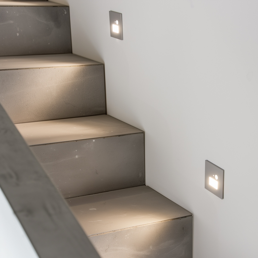 LED svetlo za stepenište sa senzorom pokreta i sumraka LED/1,5W/230V 3000/4000/6000K sivo