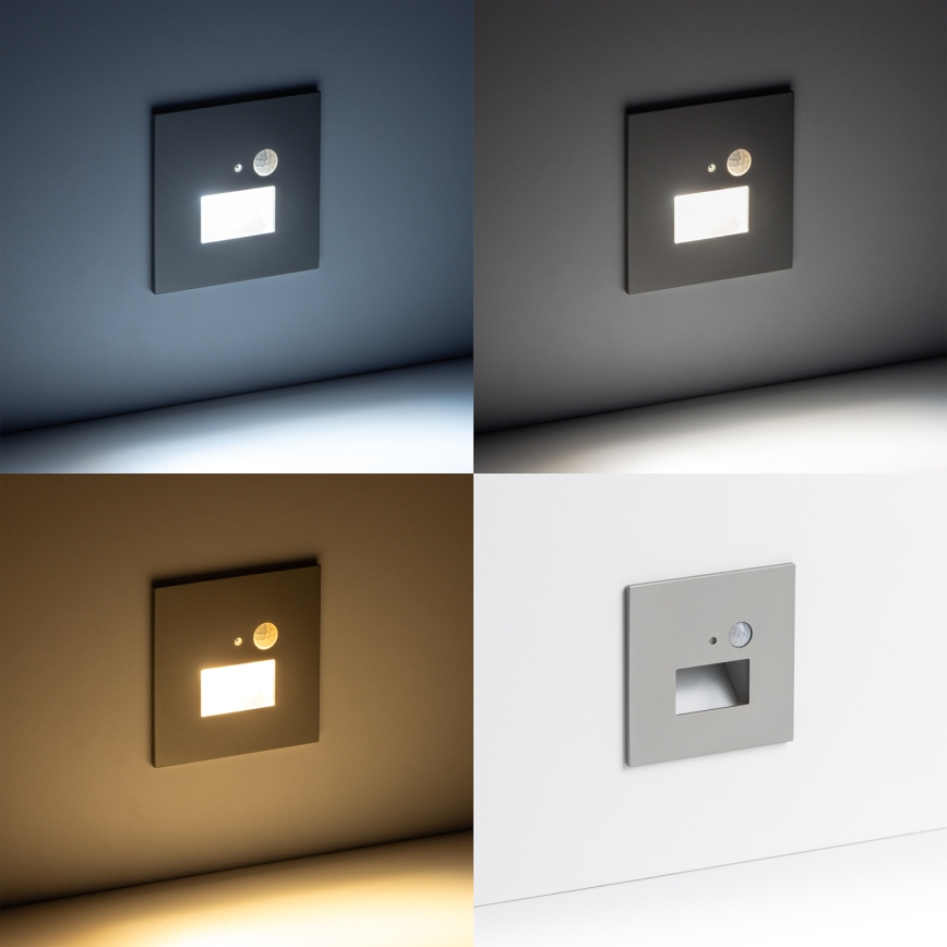 LED svetlo za stepenište sa senzorom pokreta i sumraka LED/1,5W/230V 3000/4000/6000K sivo