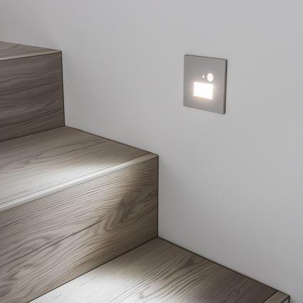 LED svetlo za stepenište sa senzorom pokreta i sumraka LED/1,5W/230V 3000/4000/6500K sivo
