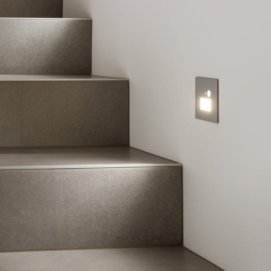 LED svetlo za stepenište sa senzorom pokreta i sumraka LED/1,5W/230V 3000/4000/6500K sivo