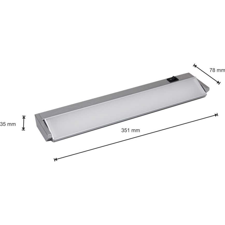 LED svetlo za ispod kuhinjskih elemenata LED/5W/230V, srebrne boje