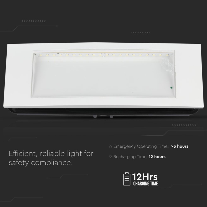 LED svetlo za izlaz u nuždi (IZLAZ) SAMSUNG LED čip/3,8W/230V 6000K