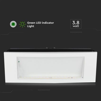 LED svetlo za izlaz u nuždi (IZLAZ) SAMSUNG LED čip/3,8W/230V 6000K