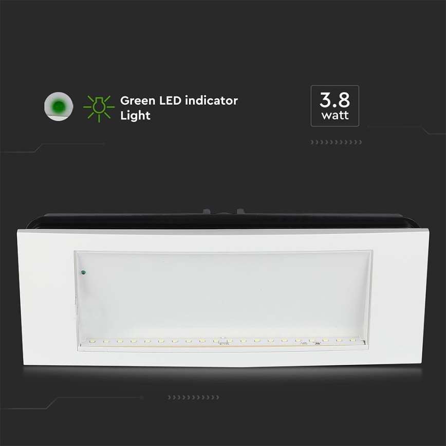 LED svetlo za izlaz u nuždi (IZLAZ) SAMSUNG LED čip/3,8W/230V 6000K
