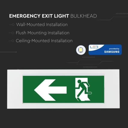 LED svetlo za izlaz u nuždi (IZLAZ) SAMSUNG LED čip/3,8W/230V 6000K