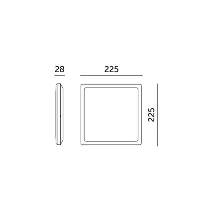 LED kupatilsko svetlo sa senzorom pokreta i sumraka NIVERA LED/12W/230V IP54 3000/4000/6000K 22,5x22,5 cm crna + daljinski upravljač