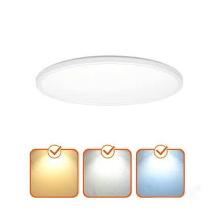 LED kupatilsko svetlo sa senzorom pokreta i sumraka NIVERA LED/24W/230V IP54 3000/4000/6000K Ø 30 cm bela + daljinski upravljač