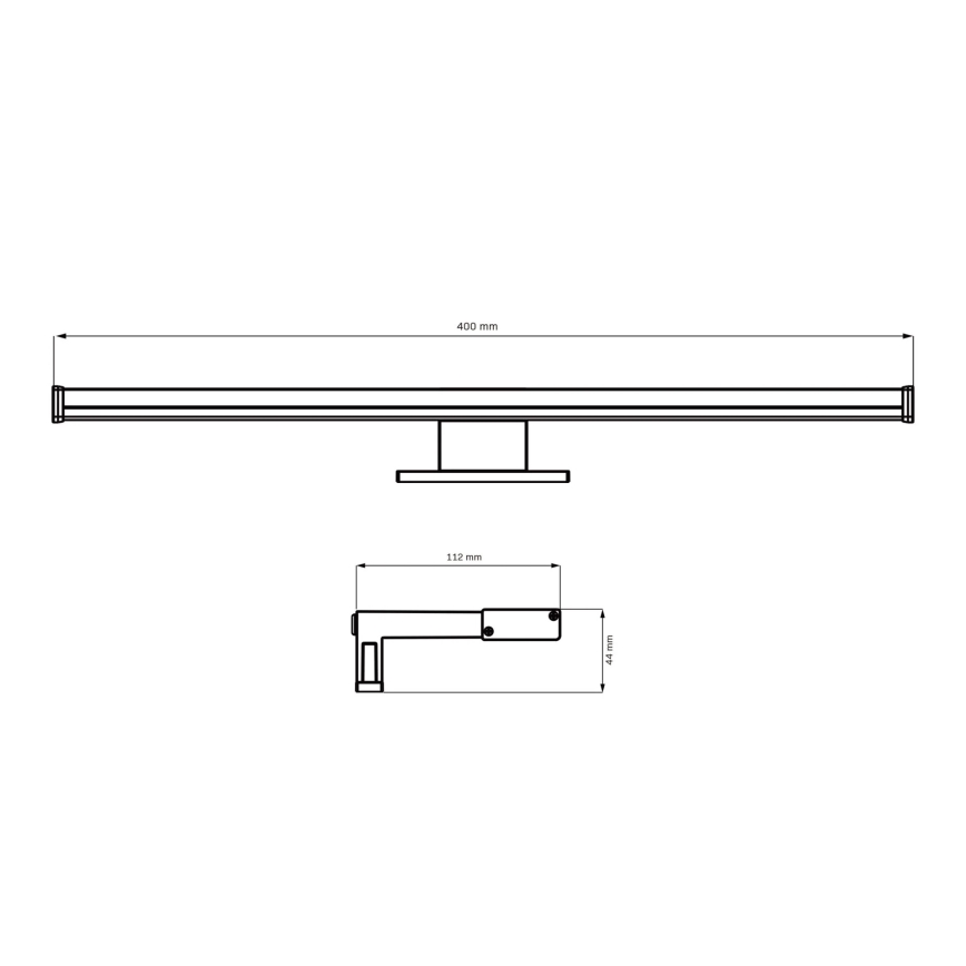 LED svetlo za kupatilsko ogledalo ELBA LED/8W/230V 4000K 40 cm IP44 crno