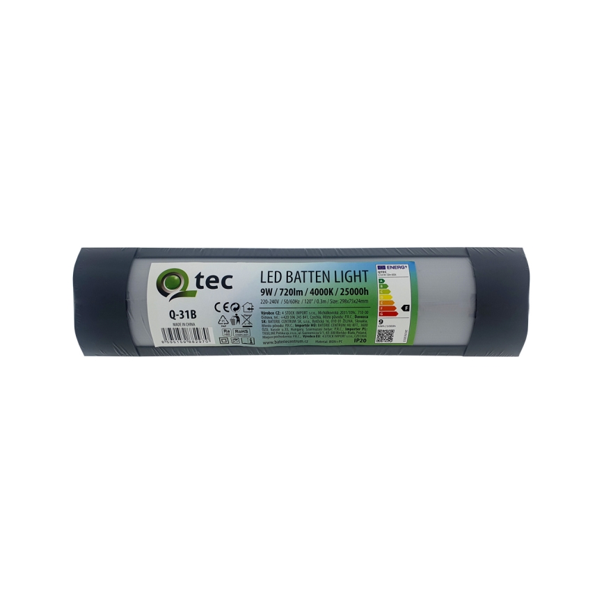 LED svetlo za montažu ispod kuhinjskog ormarića QTEC LED/9W/230V 30 cm crno