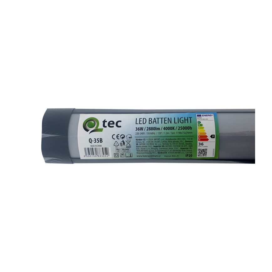 LED svetlo za montažu ispod ormarića QTEC LED/36W/230V 120 cm crna
