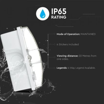 LED svetlo za nuždu IZLAZ U NUŽDI LED/3W/230V IP65 6000K 1200mAh