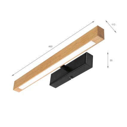 LED svetlo za slike VERDE LED/5,5W/230V 3000K 46 cm hrast/crna