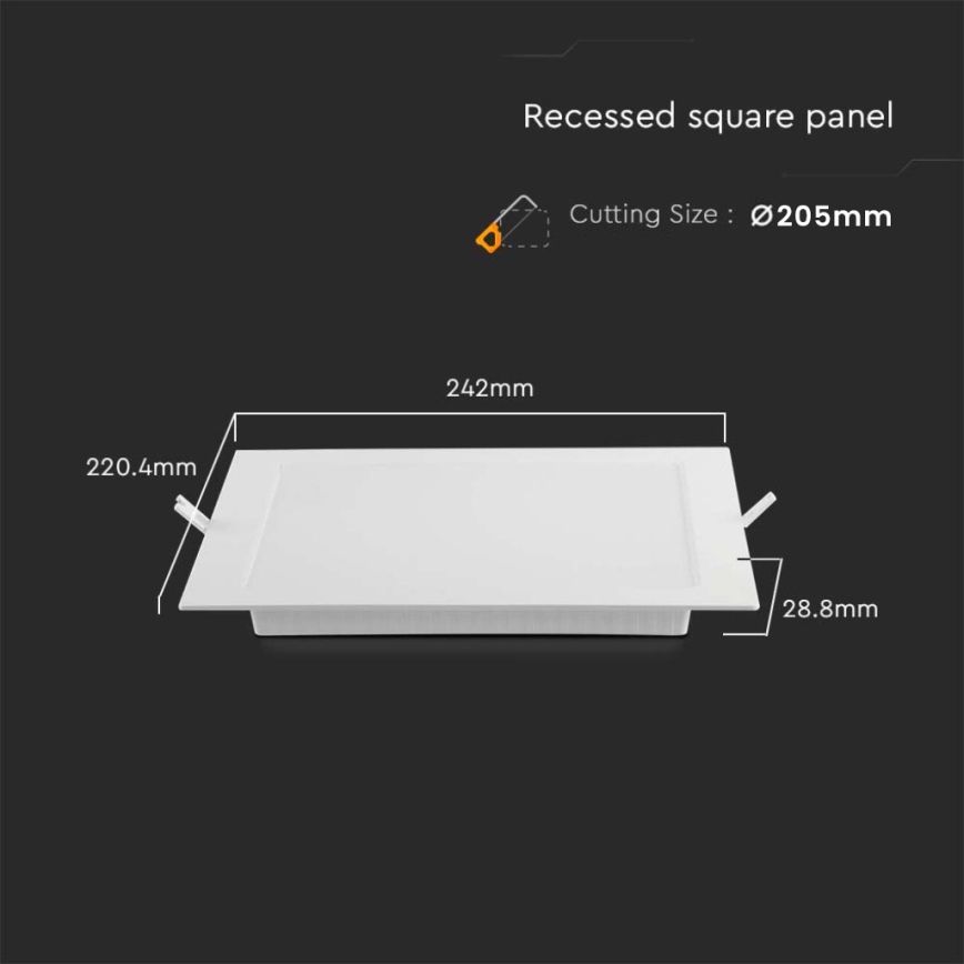 LED svetlo za spušteni plafon LED/18W/230V 22x22 cm 6500K belo