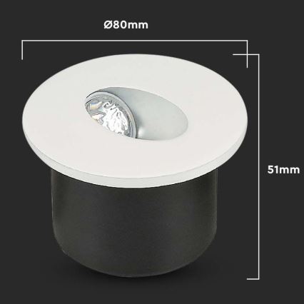 LED svetlo za stepenište LED/3W/230V 4000K bela