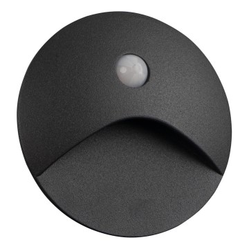 LED svetlo za stepenište sa senzorom pokreta i senzorom za sumrak EXIN LED/2,5W/230V 3000K IP65 antracit, okruglo