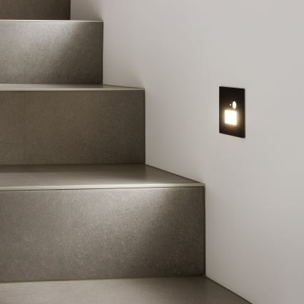 LED svetlo za stepenište sa senzorom pokreta i sumraka LED/1,5W/230V 3000/4000/6500K crno