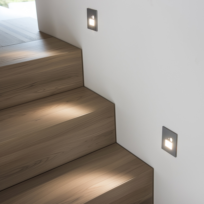 LED svetlo za stepenište sa senzorom pokreta i sumraka LED/1,5W/230V 3000/4000/6500K srebrno