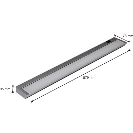 LED svetlo za ugradnju ispod kuhinjskih elemenata LED/10W/230V, srebrno