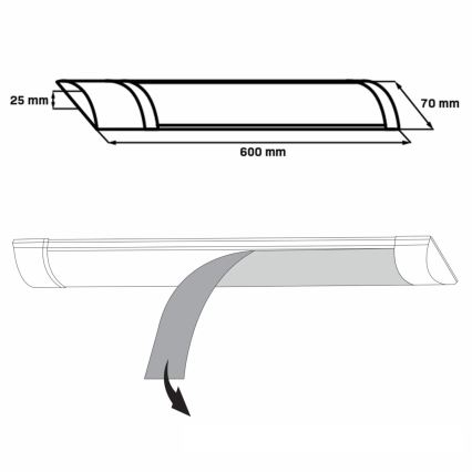 LED svetlo za ugradnju ispod kuhinjskih elemenata LED/18W/230V 4000K 60 cm belo