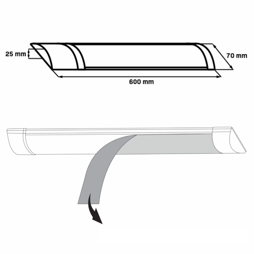 LED svetlo za ugradnju ispod kuhinjskih elemenata LED/18W/230V 4000K 60 cm belo