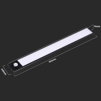 LED svetlo za ugradnju ispod polica sa senzorom LED/2,5W/5V 4000K 3000 mAh