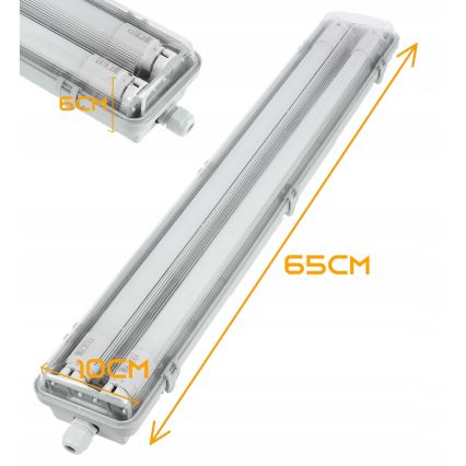 LED tehnička fluorescentna svetiljka T8 2xG13/10W/230V 6000K 60 cm IP65 bela