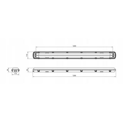LED tehnička fluorescentna svetiljka T8 2xG13/20W/230V 6500K 120 cm IP65 bela