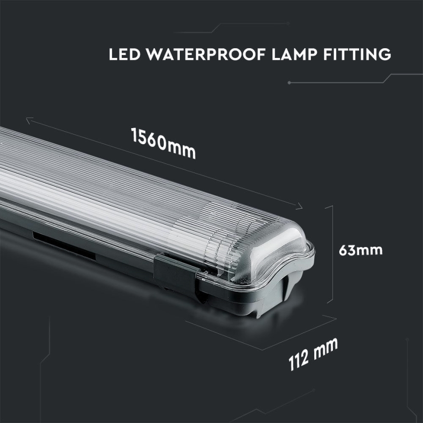 LED tehnička fluorescentna svetiljka T8 2xG13/22W/230V IP65 6400K 156 cm