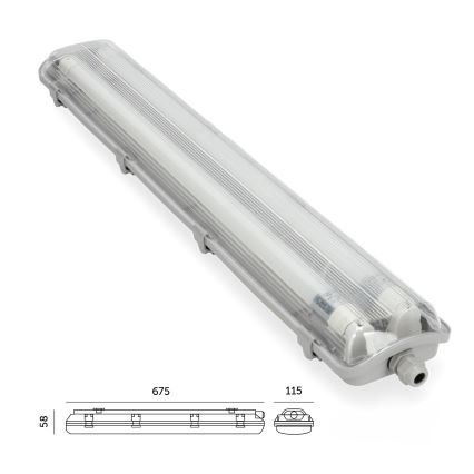 LED tehnička fluorescentna svetiljka T8 2xG13/9W/230V 4000K IP65 67,5 cm
