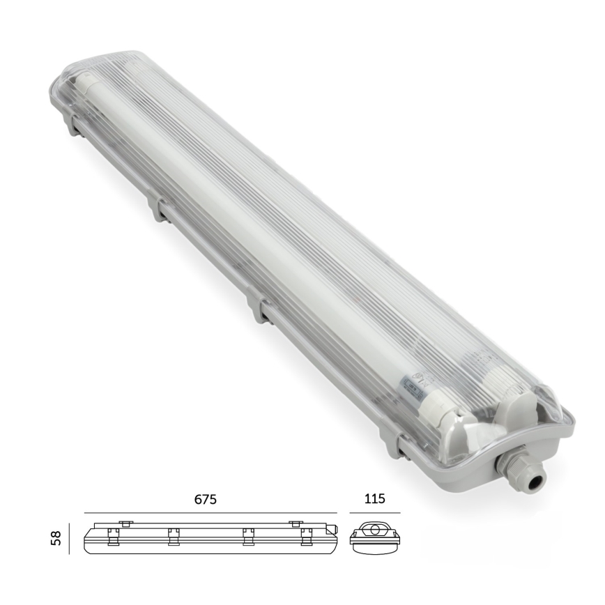 LED tehnička fluorescentna svetiljka T8 2xG13/9W/230V 4000K IP65 67,5 cm