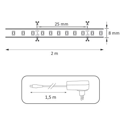 LED traka 2m LED/18W/12V 4000K