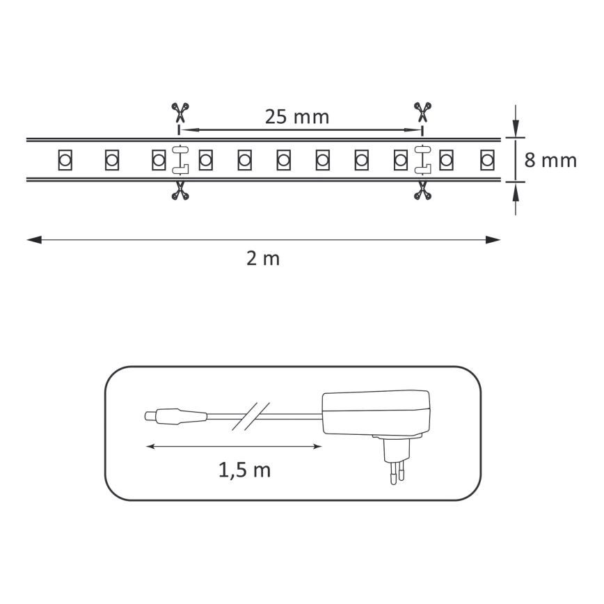 LED traka 2m LED/18W/12V 4000K