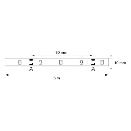 LED traka 5m 28W/12V IP20 6500K