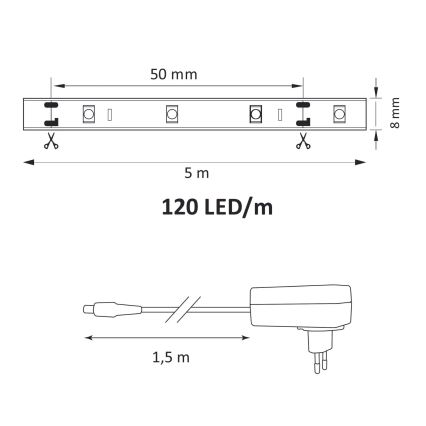 LED traka 5m LED/36W/12V 4000K