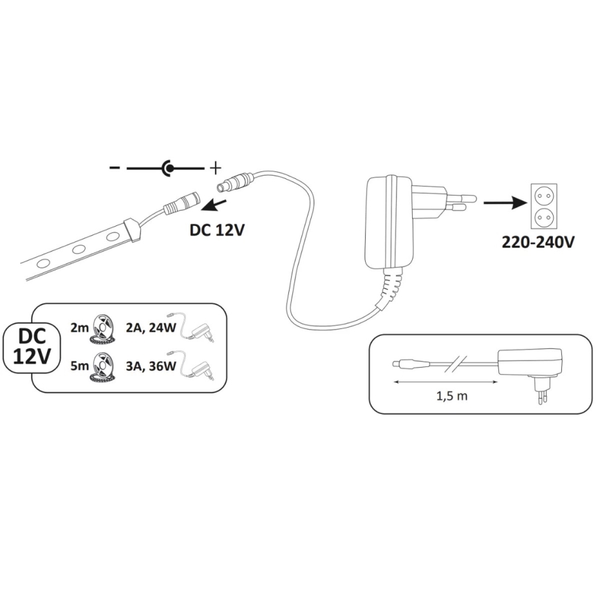LED traka 5m LED/36W/12V 4000K
