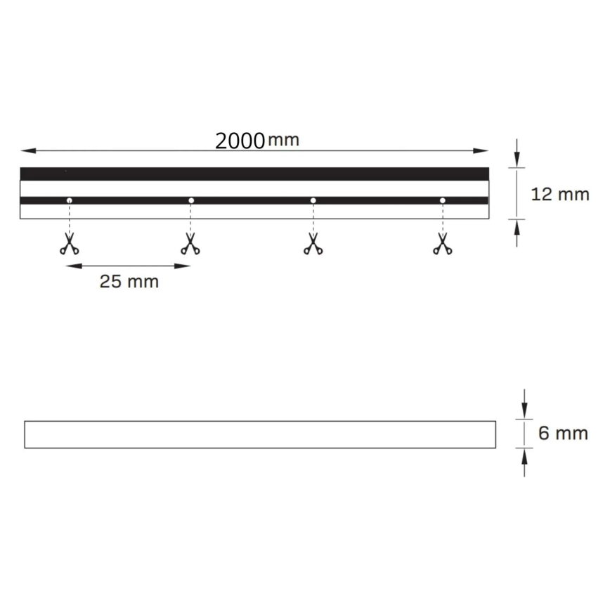 LED traka NEON 2 m, 17 W, 12 V, IP65, plava