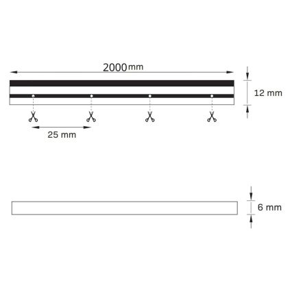 LED traka NEON 2 m LED/14W/12V IP65 zelena