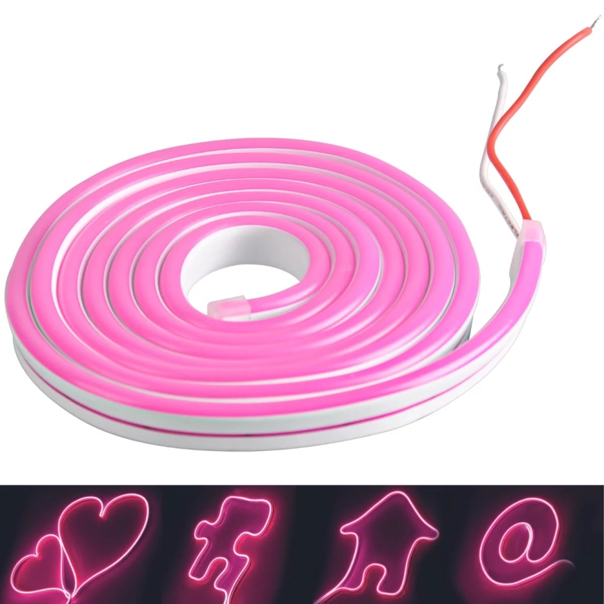 LED traka NEON 5 m LED/27W/12V IP65 ružičasta