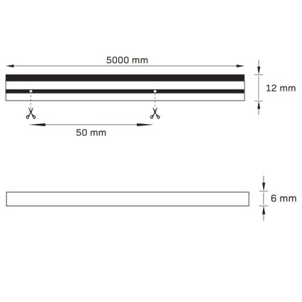 LED traka NEON 5m LED/40W/24V plava IP65