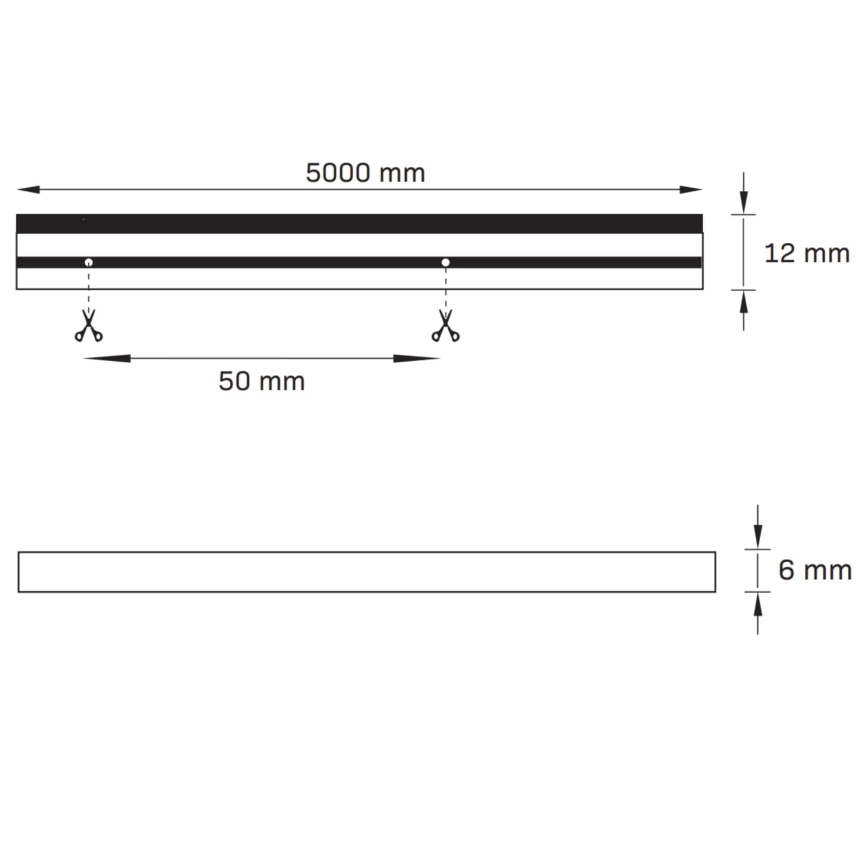 LED traka NEON 5m LED/40W/24V plava IP65