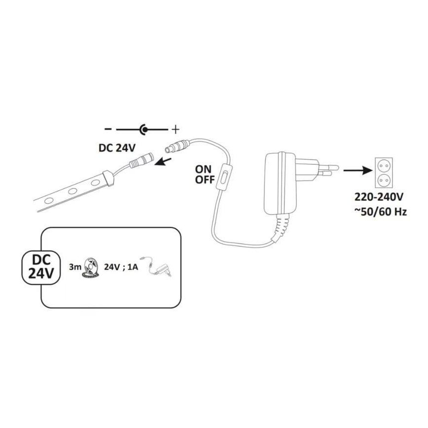 LED traka za spoljašnju upotrebu 3m LED/23W/24V/230V 4000K IP65