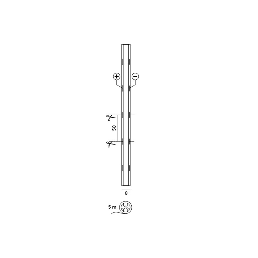 LED traka za spoljašnju upotrebu TRAMO LED/50W/24V 5m IP65 6500K